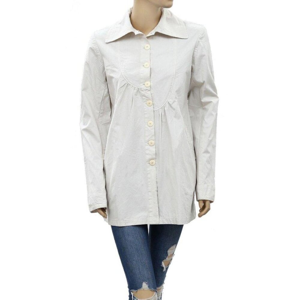 Ewa I Walla Buttondown Peasant Lagenlook Vintage Coatigan Jacket Top S